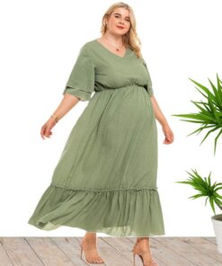 Bohemian Plus Size Women's Fashion Polka Dot Dress Women