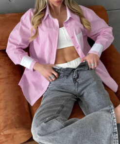 Alternative view of Oversize Loose Striped Blouse For Women