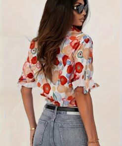 Alternative view of Floral Print Casual Long Sleeve Shirt