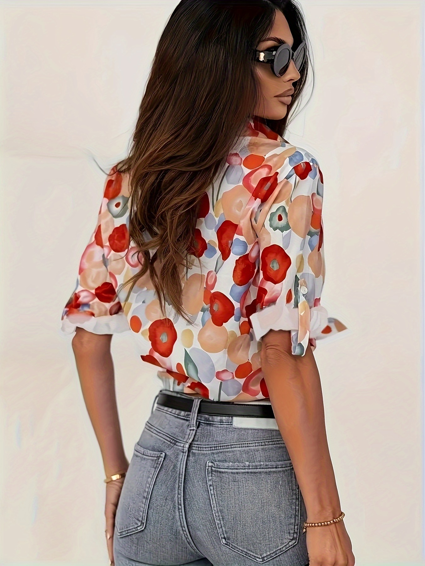 Floral Print Casual Long Sleeve Shirt - Image 2