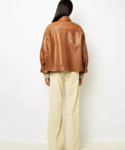 Alternative view of Elegant Brown PU Leather Coat