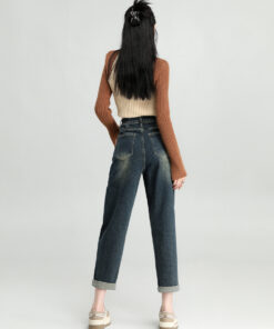 Alternative view of Water Washed Hole Harem Jeans