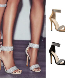 Fish mouth rhinestone high heel women sandals