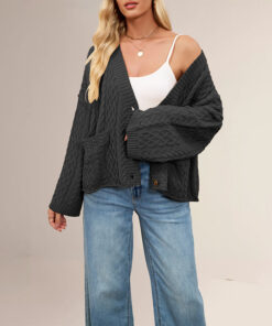 Solid Color Knitted Cardigan
