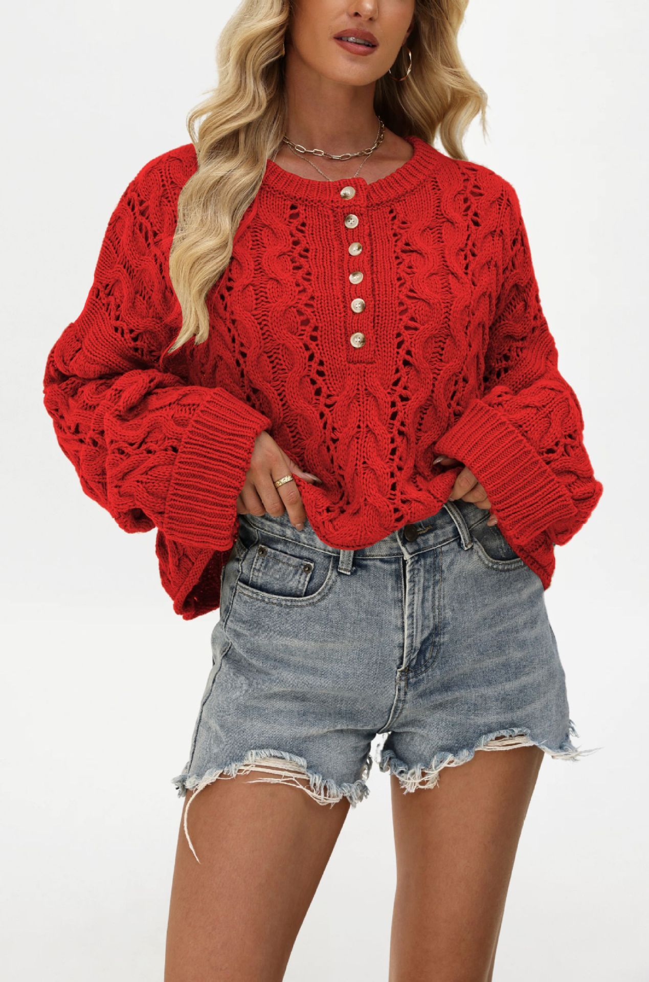 Solid Color Sweater - Image 6