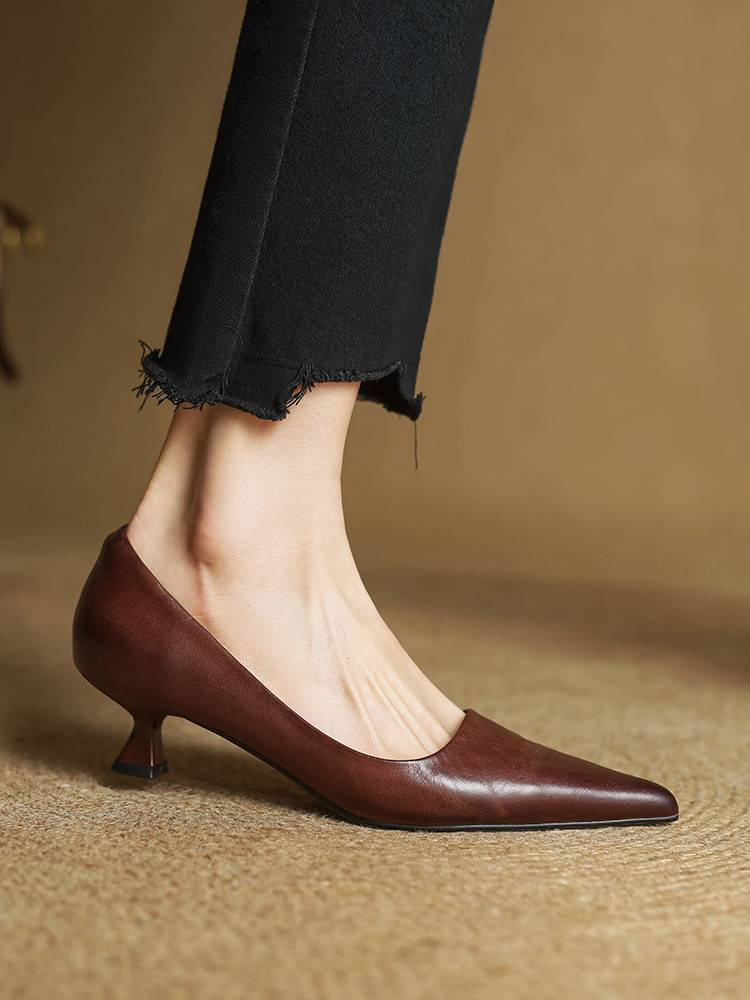 Pointed Toe Shallow Mouth All-match Commute Work Shoes - Image 6