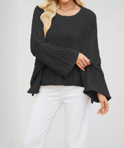 Alternative view of O-neck Solid Color Sweater
