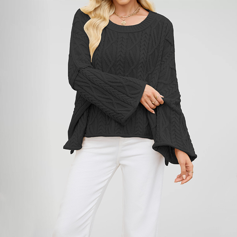 O-neck Solid Color Sweater - Image 2