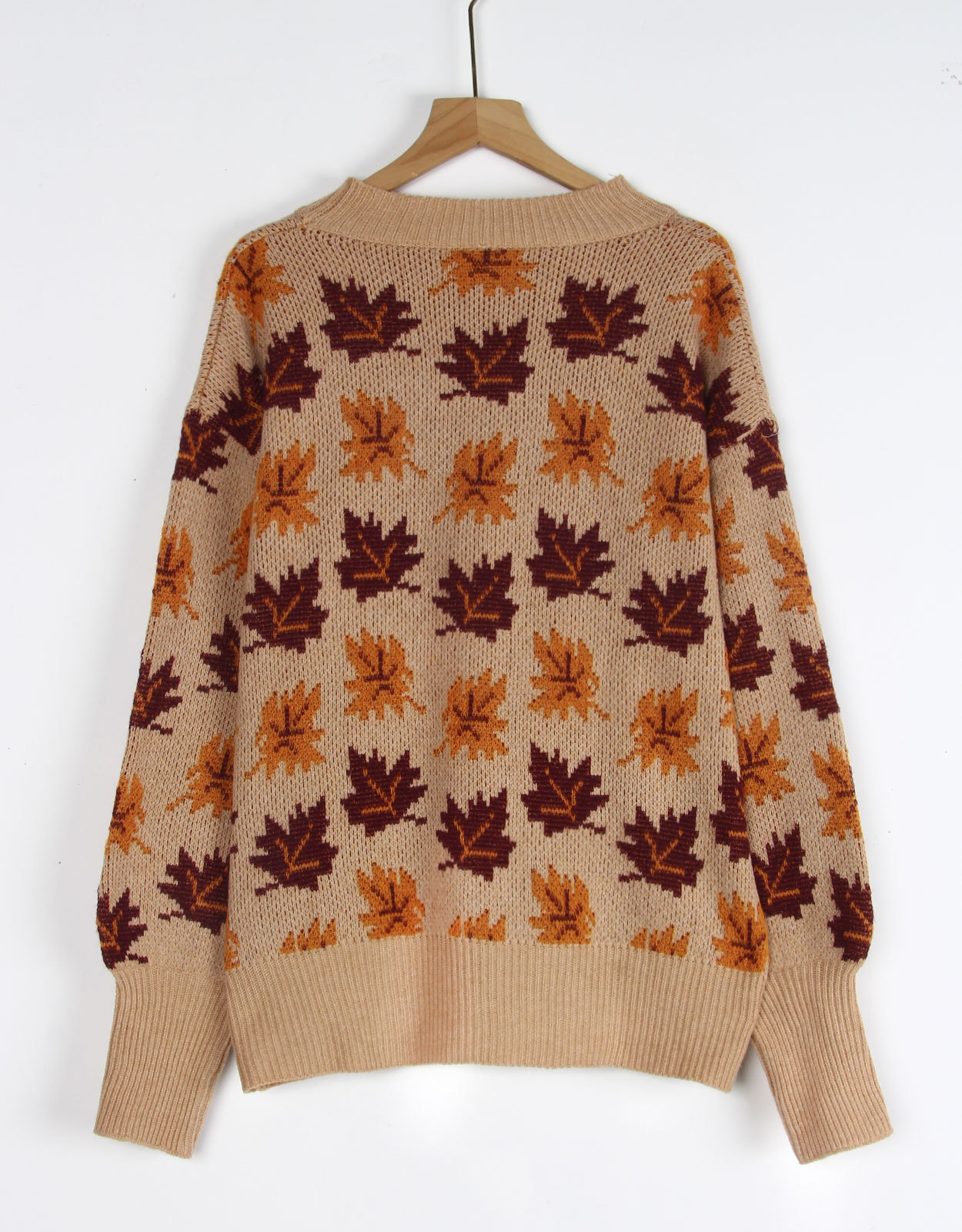 Jacquard Round Neck Pullover Sweater - Image 4