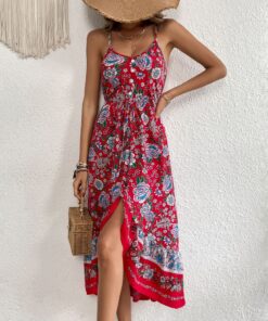 Printed Dress Sling Dress Women
