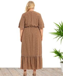 Alternative view of Bohemian Plus Size Women's Fashion Polka Dot Dress Women