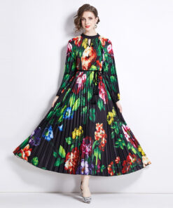 Alternative view of Pleated Tassel Belt Dress Women