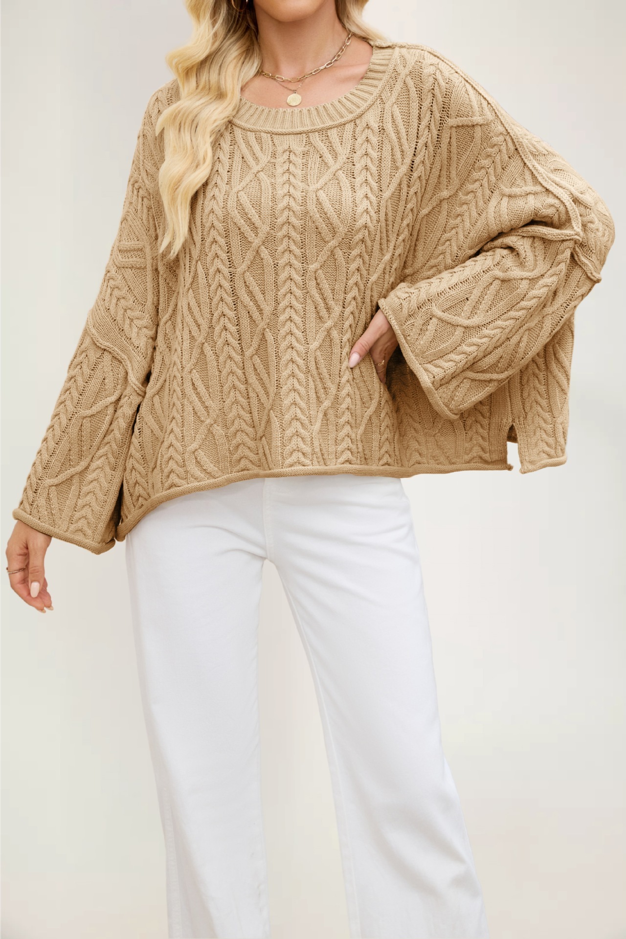 O-neck Solid Color Sweater - Image 5