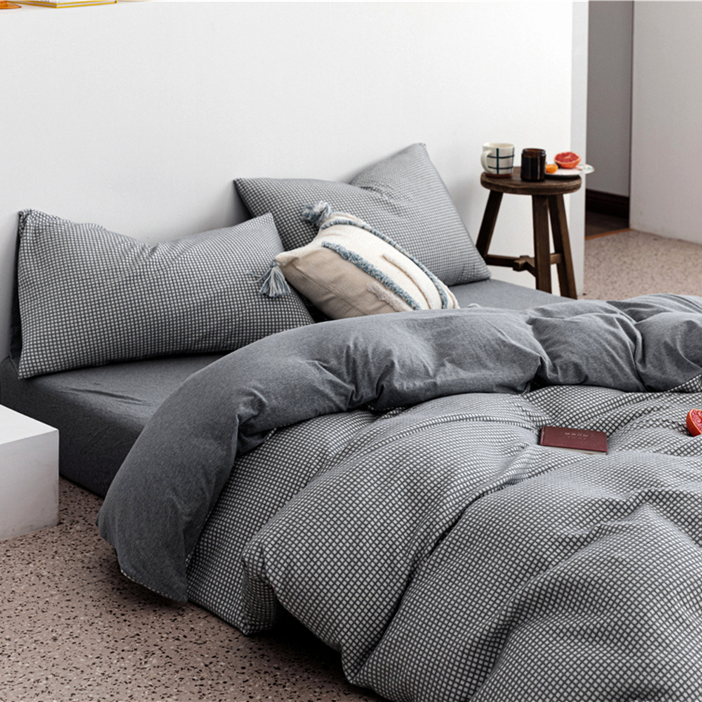 Cotton Simple Knitted Quilt Cover Bedding - Image 3