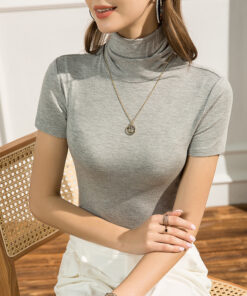 Alternative view of Spring Pile Collar Modal Short-sleeved T-shirt For Women
