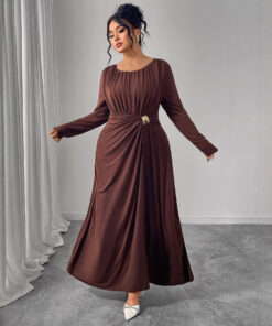 Fashion Coffee Color Dress For Women