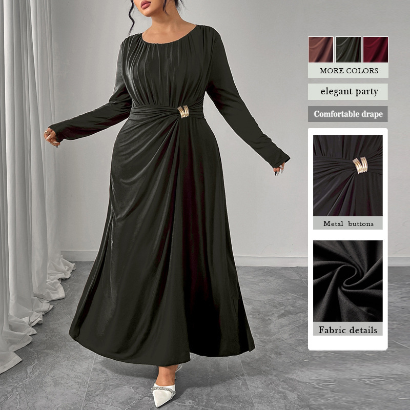 Fashion Coffee Color Dress For Women - Image 4