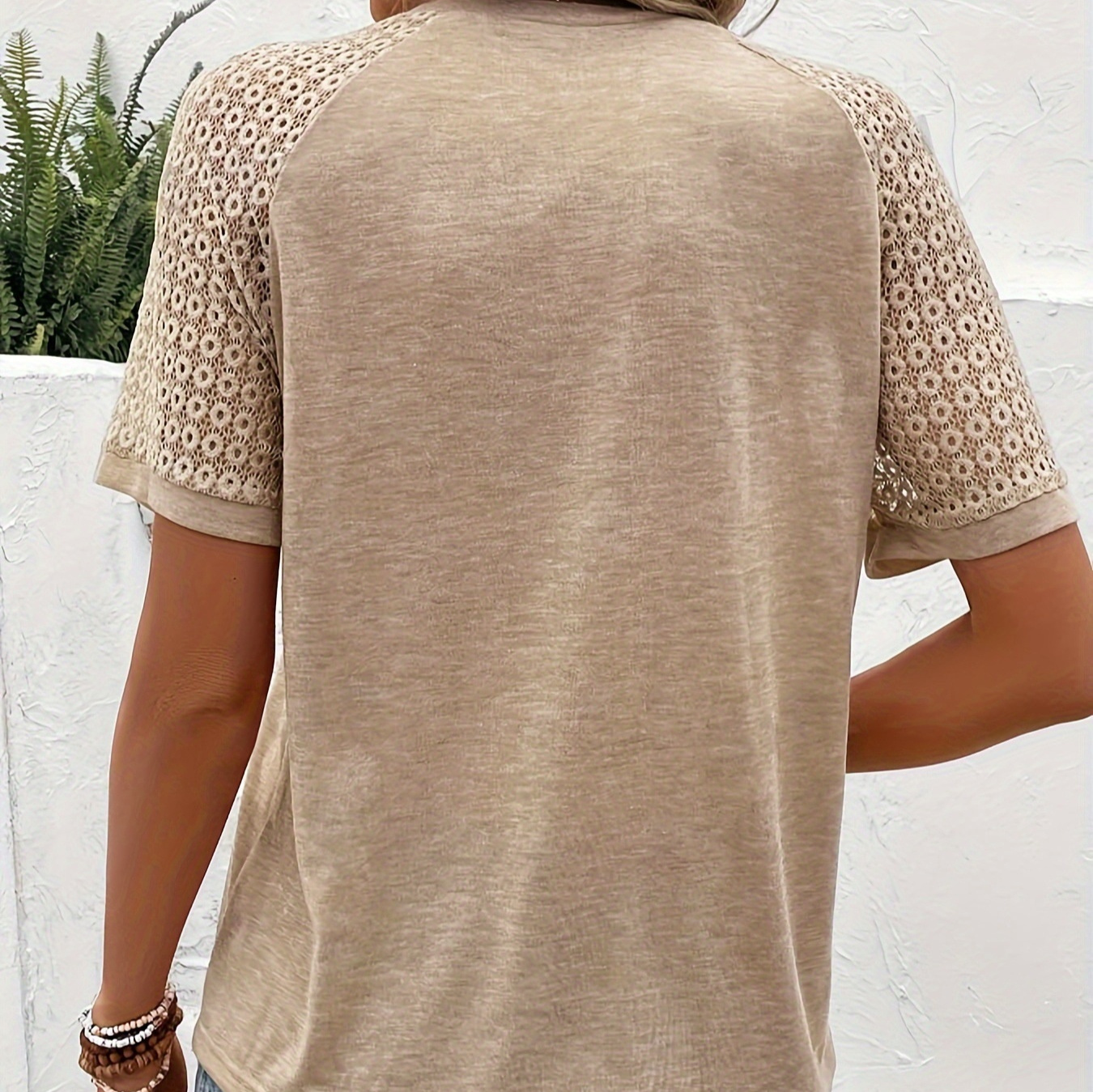 Summer Lace Stitching Women's Casual Short Sleeve - Image 7