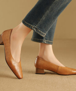 Alternative view of Pointed Toe Thick Low Heel Shoes Women