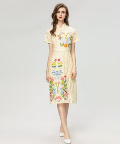 Fashion Embroidery Lace Dress Women