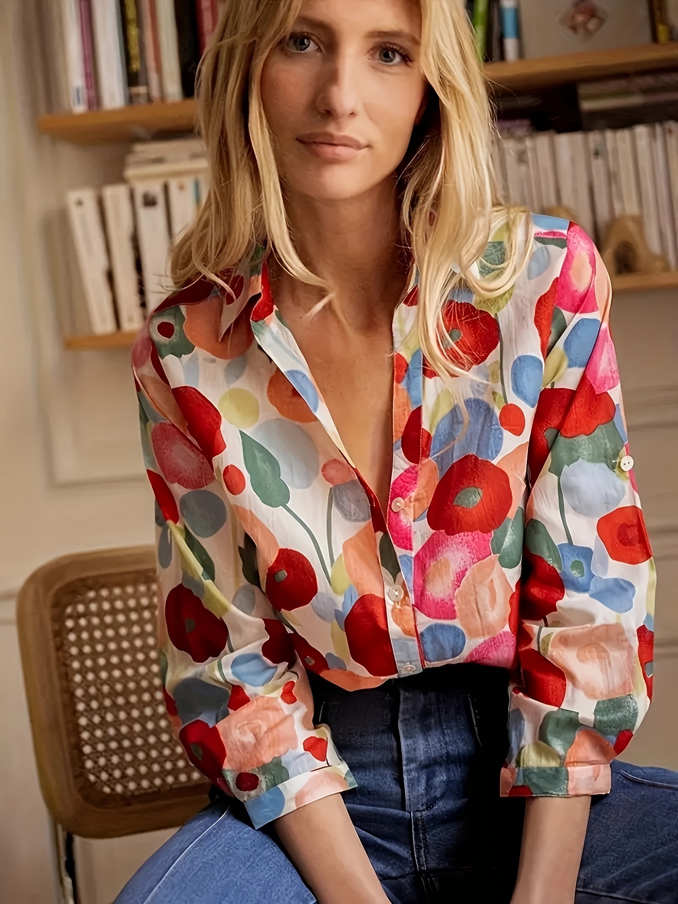 Floral Print Casual Long Sleeve Shirt