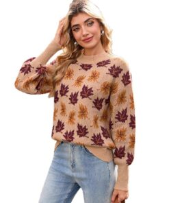 Alternative view of Jacquard Round Neck Pullover Sweater