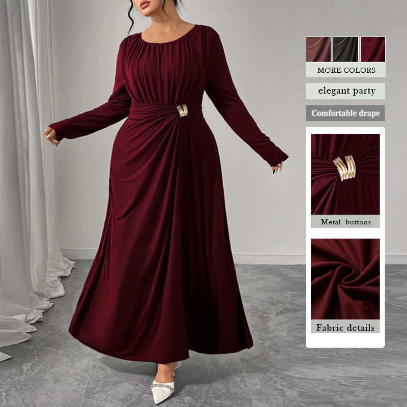Fashion Coffee Color Dress For Women - Image 6