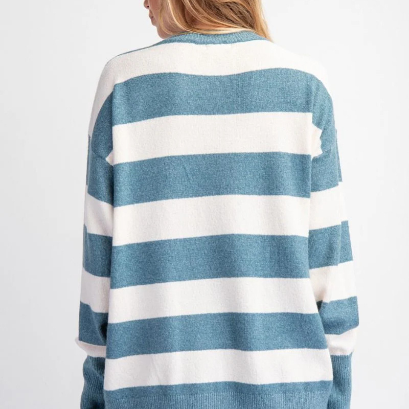 Women's Round Neck Pullover Long Sleeve Bowknot Sweater - Image 2